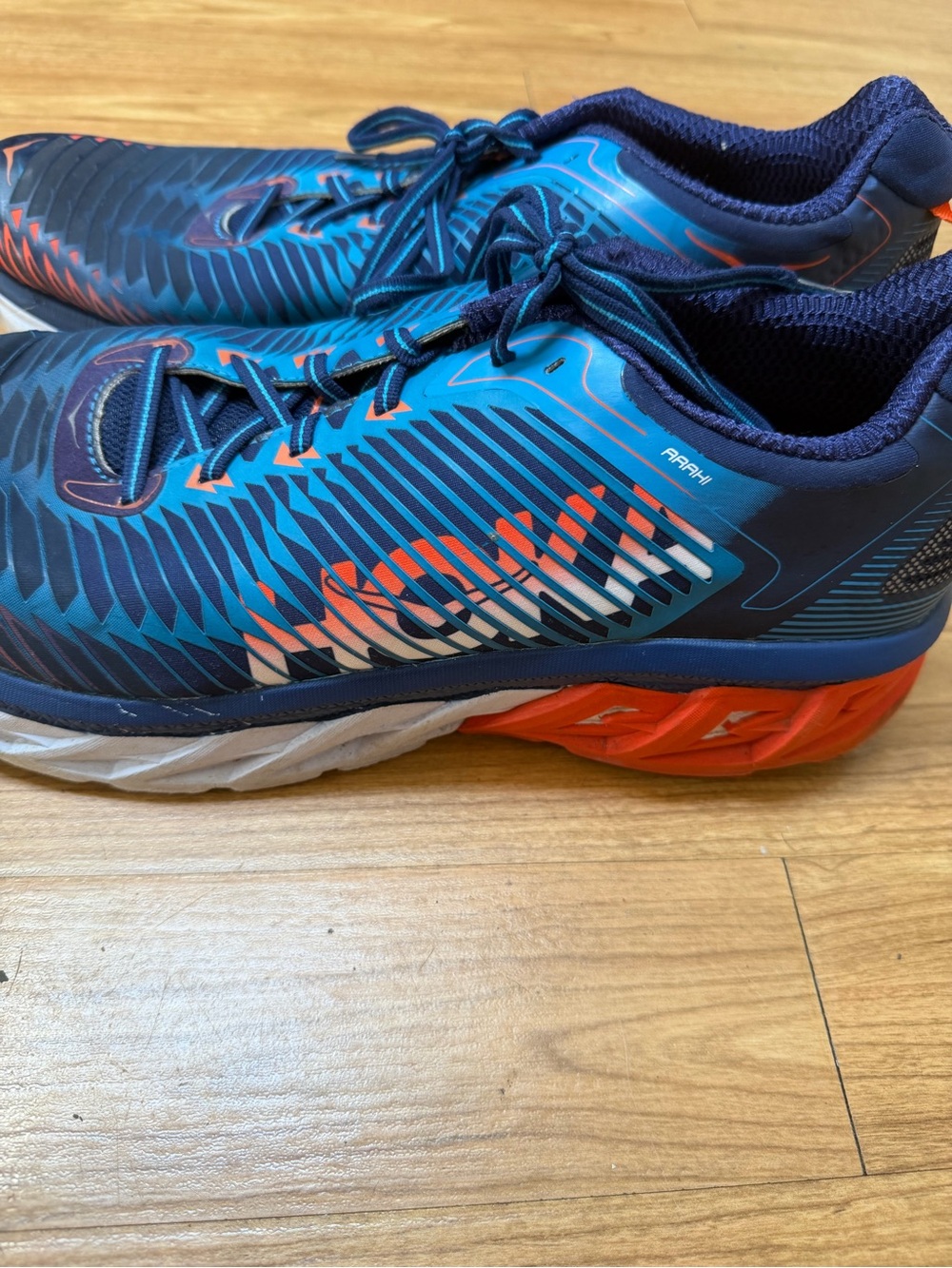 Hoka Men's Navy Teal Orange Road-Running Trainers - Picture 2 of 7